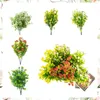 Decorative Flowers Outdoor Indoor Artificial Fake UV Resistant No Fade Plastic Shrubs Plants For Garden Patio Porch Window Bulk Decoration