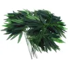 Fiori decorativi Foglie di bambù verde artificiale 50 pezzi con piante bonsai con stelo di ramo finto tappeto erboso alto