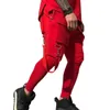 Męskie spodnie stylowy hip hopowy elastyczna talia wszechstronna miękka czysta kolor casualne spodnie