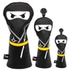 Club Heads Golf Club Headcover Set Aliennana Black Ninja Driver Head Cover Fairway Golf Headcvoer Hybird Blade Putter Mallet Putter Cover 231204