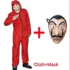 Salvador Dali La Casa de Papel Money Heist cosジャンプスーツマスクコスチュームCosplay237a