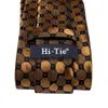 Neckband Hi-Tie Black Gold Orange Dot Paisley Silk Wedding Tie för män Handky manschettkodning Fashion Design Tie för män Business Party Dropship 231204