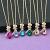 Burst fashion Gold Silver full diamond rose angel tears drip necklace female short section (with chain) mix order