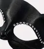 Gato feminino strass máscara meia face luxo preto máscara de halloween traje acessórios festa halloween vestido extravagante