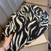 Sjaals zebra print faux pashmina dames zwarte beige kameel long sjaal alle match dubbelzijdige sprautumn warme cappa sjaal rscarf j231204