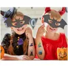 Decorazione del partito 10 pezzi / set Cartone animato per bambini Bagliore notturno Adesivi per tatuaggi di Halloween Attività per feste di Natale Riunioni festive temporanee
