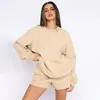 Active Shirts AL Yoga Top Women Clothing Crew Neck Pullover Comfortable Simplicity Solid Color Crew-neck Long-sleeved Hoodie Gym Tops