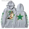 Sweats à capuche pour hommes Sweatshirts 2023 Nouveau JOJO's Bizarre Adventure Anime Sweat à capuche Kujo Jotaro Imprimé Pull Japonais Harajuk Hauts Pour Hommes Confortable Streetwear Q231204