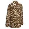 Chemisier girafe pour femmes, imprimé Animal marron, motif mignon, chemises streetwear pour femmes, haut surdimensionné à manches longues, automne