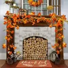 Party Decoration 2/3/6m Artificial Leaves Led Light String Dekor Fairy Garland Autumn Thanksgiving Home Inomhus utomhus