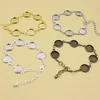 Whole-5pcs / lot Vintage cuivre rond blanc réglage lunette base vierge cabochon bracelet avec diamètre intérieur 12mm base pour bracelet bricolage K244P