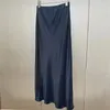 Spódnice kobiety satynowe szczupła spódnica w wysokiej talii czarna 2023 Summer moda żeńska trumpet midi jupe