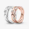 100% 925 Sterling Zilver Fonkelende Triple Band Ring Voor Vrouwen Trouwringen Mode-sieraden Accessories204N