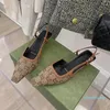 Kvinnors slingback Sandaler Pump Slingback Shoes presenteras i svart nät med kristaller glittrande motiv tillbaka spännstängning