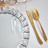 Piatti Piatto caricatore per specchio sottopiatto con diamante da 20 pezzi per decorazione di nozze Disco da pranzo per dessert occidentale