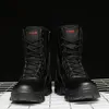 Buty mężczyźni taktyczne wojskowe buty swobodne buty skórzane motocykl Swat Army Bot Kostka Czarne botas militares hombre 231204