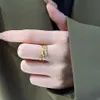 Klassisk design bröllopsringar mode hål ut spiral diamantring 18k guldpläterad ring designer smycken tillbehör par älskar 261x