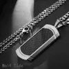 Rostfritt stål Militär Cross Dog Tag Pendant Halsband Mens Fashion Curb Chain 22-24 tum svart silverfärg Crystal Party Hip Hop smycken Bijoux för killar grossist