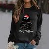 Bluzy damskie Bluzy Wesołych Świąt Women Women Festival Pullover Cartoon Light z puszystą kreskówką Słodką żeńską grafikę T231204