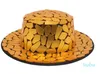 Basker högklassig spot borr kupol platt topp hatt wafer lins dekorativa mode fedora hattar män kvinnor scen prestanda filt