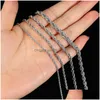 Chaînes Collier de chaîne de corde en acier inoxydable 2-5mm ne se fanent jamais colliers de cou ras du cou imperméables hommes femmes Twist Hip Hop bijoux 316L Sier Gi Dhkxk