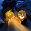 Party Decoration Flowers Lotus Blue Black Night Light Wooden Resin Crystal Ball For Girlfriend Holiday Gift