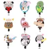 Nyaste nyckelringar Rhinestone Medical Cartoon Animal Nurse Infällbart ID Badge Holder Pull Reel279s