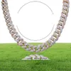 Maimi Cuban Link Chain Necklace Men039s Hip Hop Gold Color Iced Out Cubic Zircon Necklaces Jewelry Gifts 16 30 CX200721223V2620801