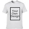 T-shirts pour hommes personnalisés coton imprimé noir blanc chemise harajuku hommes femmes tee bricolage votre comme po ou logo t-shirt mode personnalisé hauts