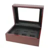 Top Grade 1 4 5 6 Holes New Championship Rings Box in Jewelry Packaging & Display Red Wooden Jewelry Box For Ring Display333L