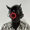 Party Masks Cyberpunk Trendy Personalities Helmet Accessories Cosplay Tech Led Lights Props Prom Halloween Gifts 231204