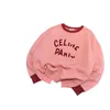 Sweats à capuche pour femmes Sweatshirts Designer Marque Couleur Contraste Lettre Rose Pull Édition Coréenne Lâche Tube Droit Fil Boucle Coton Goutte Épaule FYIU