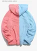 Men's Hoodies Sweatshirts ZAFUL Faux Fur Fluffy Hoodie for Men Two Tone Fuzzy Hooded Sweatshirts Drawstring Contrast Streetwear Sweats Pullover Z4708920 Q231204