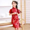 Abbigliamento etnico Cheongsam per bambini Estate Autunno Abito da principessa retrò Tradizionale cinese Bambina