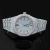 مخصص الفولاذ المقاوم للصدأ VVS Moissanite Iced Out Band Wrist Automatic Watch