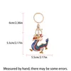 New Cartoon Rhinestone Chinese Zodiac Dragon Pendant Keychain Men's Key Ring Accessories Women Men Bag Accessories Gifts