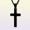 Collier pendentif croix vintage en acier inoxydable, chaîne noire, bijoux pour hommes et femmes, cadeau 5998677