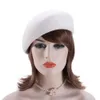 Bérets femmes Vintage Look 100% laine feutre inclinaison hiver béret chapeaux pilulier fascinateur soucoupe inclinable casquette formelle habillée A8 231204