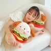 Plush Dolls Funny Burger Dog Toy Stuffed Soft Hamburger Puppy Pillow Sofa Cushion Cute Room Decor Boy Girl Birthday Gift 231204