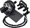 AB Rollers 4in1 Rollerhjul med push -up staples Resistance Bands and Kne Pad Fitness Hem Gym Gym Träningsutrustning 231104