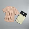 Aktiva skjortor Netröd yogakjorta Rund hals Rinnande kort ärm Snabbtorkning T-shirt Elastisk tät sport topp Slim Summer