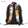 Anime neko atsume kvinnor ryggsäck tecknad mochila för flickor pojkar reser ryggsäck söt katttryck axelväska för tonåring h220427278r