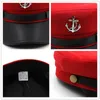 Berets Casual Summer Military Caps Woman Cotton Beret Flat Hats Captain Cap Trucker Vintage Red Black Dad Bone Male Women's leather hat 231204