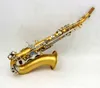 Eastern music pro use satin gold plated curved soprano saxophone w/case <<