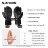 Luvas esportivas Kutook Inverno Ski Goatskin Couro Mittens Thinsulate Snowboard Térmico Quente Esqui À Prova D 'Água Homens Mulheres 231202