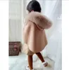 Giacche stile coreano ragazze pelliccia addensata mantella con cappuccio moda invernale cappotto di buona qualità 3 12t D952 231204