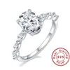 Anneaux de mariage scintillant naturel Moissanite pierre précieuse classique Simple Type 6 anneau pour fille 925 en argent Sterling Fine Jewelry204b