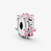 Nuovo arrivo 100% argento sterling 925 rosa fiore margherita clip fascino adatto originale braccialetto europeo fascino gioielli moda accessori270V