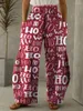 Damesbroek Kerstboom 3D-print Damesmode Joggers Brede broek Hoge taille Broek met rechte pijpen Cargo Sneeuwvlok