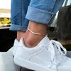 Anklets Gothic Basic Simple Flat Blade Snake Chain Bracelet On The Leg For Men Women Punk Gold Color Copper Anklet Kpop Foot Jewel1964